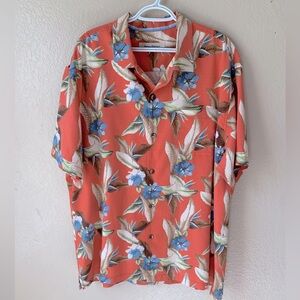 Tommy Bahama Silk Blend Tropical Resortwear Vacation Button Down Shirt Size XXL